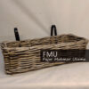 Grey wicker hanging basket