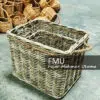 Wicker large basket with rope