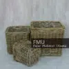 square rattan basket set 3