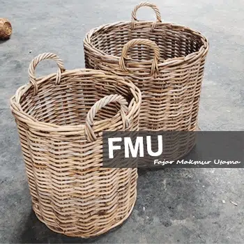 Round Rattan Plant Pots