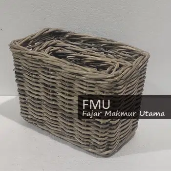 Grey Wicker Storage Baskets for sale