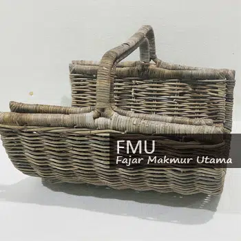 Wicker trug basket grey