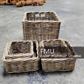 Small Rope Basket with Handles