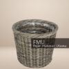 Set o2 round rattan basket kubu grey
