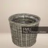 Set o2 round rattan basket kubu grey