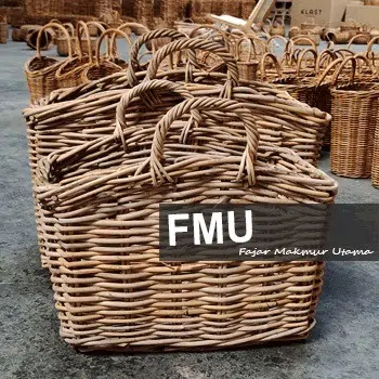 Set Of 2 Small Wicker Willow Storage Basket