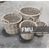 Rattan Grey Hamper Round Kubu
