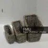 Grey & Buff Wicker Baskets storage