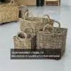 square rattan basket set 3