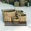 Rattan Grey Hamper Round Kubu