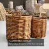 Rattan CL basket with rope handle