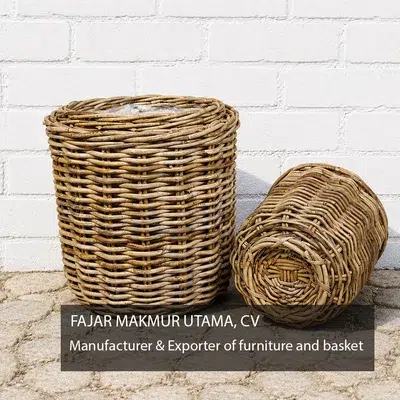 Rattan Gray Kubu Storage Basket