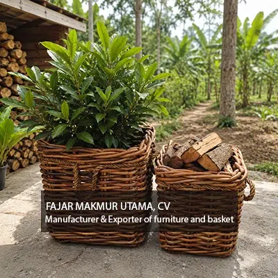 LARGE CHUNKY RATTAN BASKET