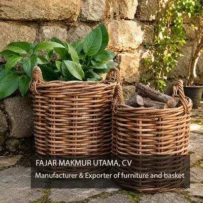 Rattan Wicker Garden Basket