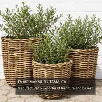 Rattan Gray Kubu Storage Basket