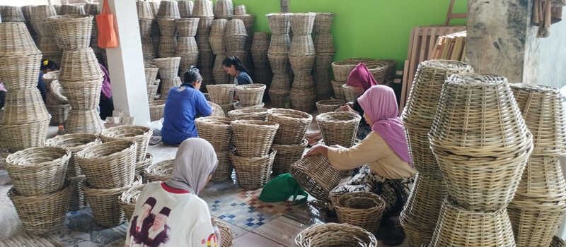 Rattan wicker basket storage